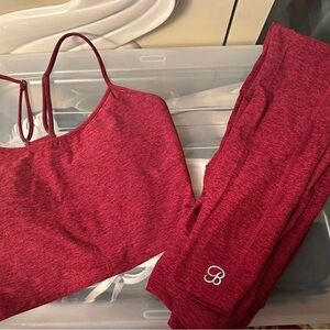 Bombshell Medium Set - Red/Maroon (Crop Top and Leggings)
